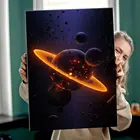 Картина Оранжевые кольца красочная Картина на холсте, современный домашний декор комнаты