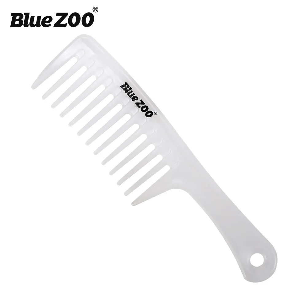 

Blue ZOO Wide-Tooth Comb Ribs Comb Large Tooth Comb Heat-Resistant Anti-Static Hairdressing Comb White 4-Piece