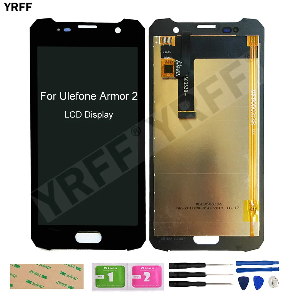 

Mobile LCD Screens For Ulefone Armor 2 LCD Display Touch Screen Digitizer Glass Panel Sensor Assembly Phone Repair Sets