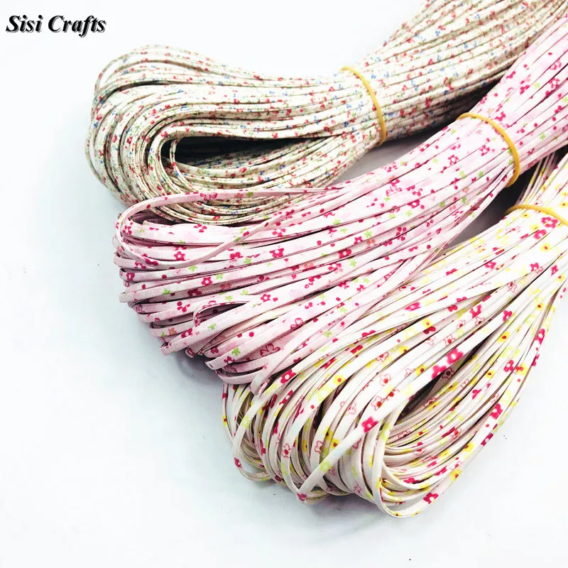 Sisi Crafts Bracelet Material Flower Printed 3mm Floral Cords Necklace Faux Leather PU Ribbon DIY Jewelry Making Accessories 1M | Дом и сад