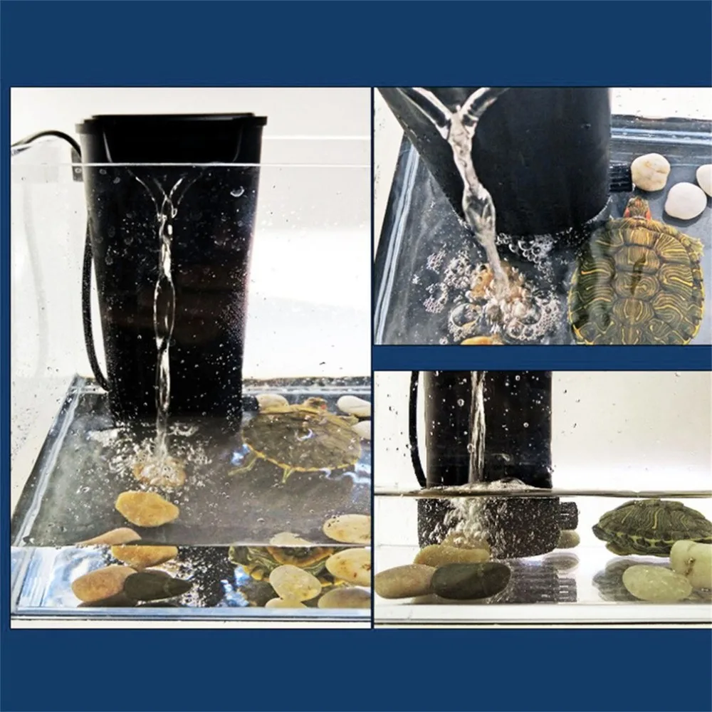 Маленький тихий водопад черепаха аквариум кислородный насос низкий уровень воды