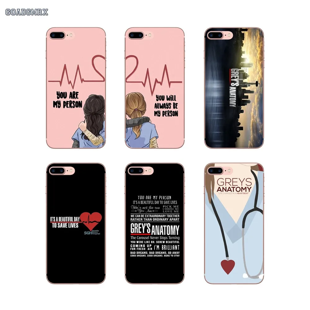 Прозрачные мягкие чехлы для iPhone 11 X XR XS Pro MAX 4 4s 5 5S SE 5C 6 6S 7 8 Plus GREYS Anatomy You Are My Person |