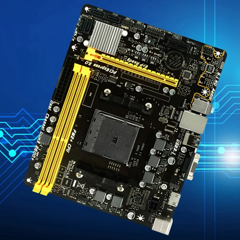 Материнская плата A68MHE для настольного компьютера AMD FM2 + Gigabit Ethernet DDR3 совместима с