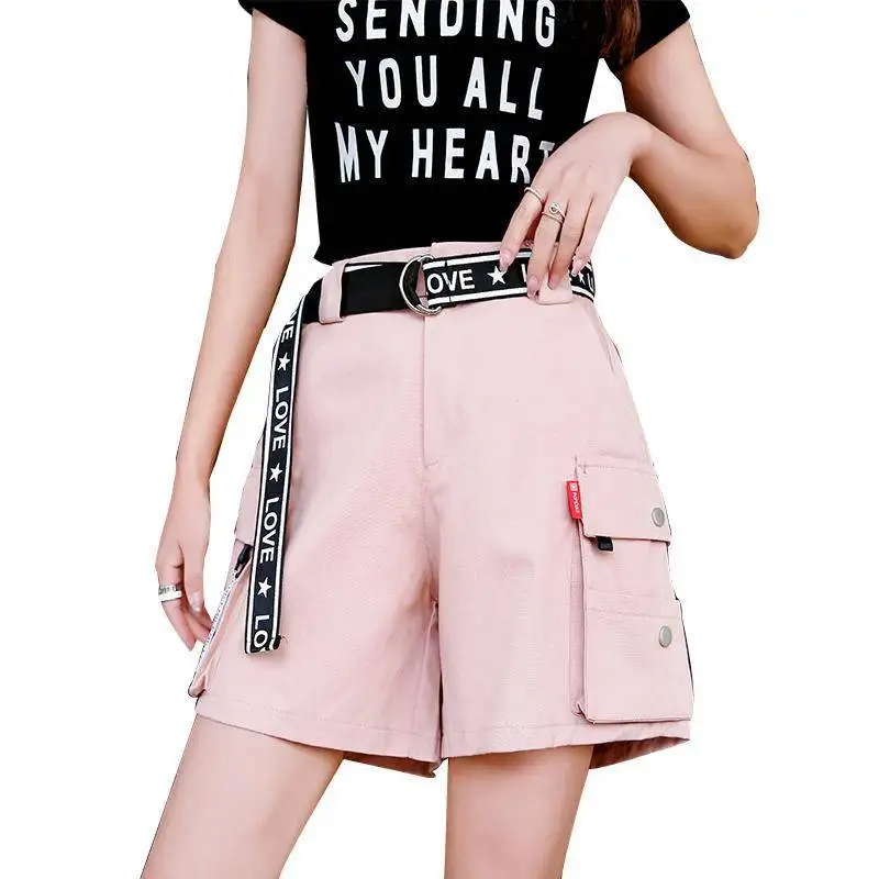

Hip Hop Shorts Women BF Large Pocket Cargo Harajuku Loose Shorts Women Korean Ulzzang Trendy Street Summer Shorts