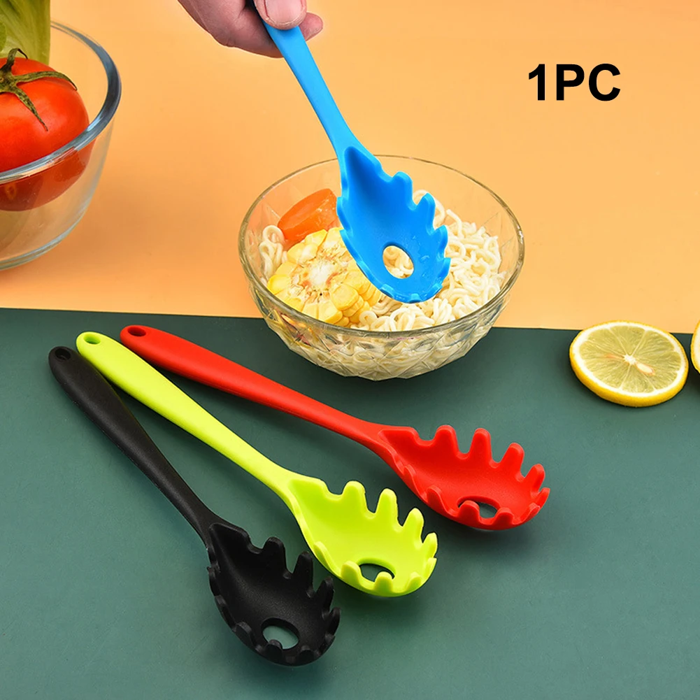 Heat Resistant Spoon Pasta Fork Long Handle Soft Silicone Practical Mini Portable Multifunctional Cooking Tool Noodle Ergonomic | Дом и сад