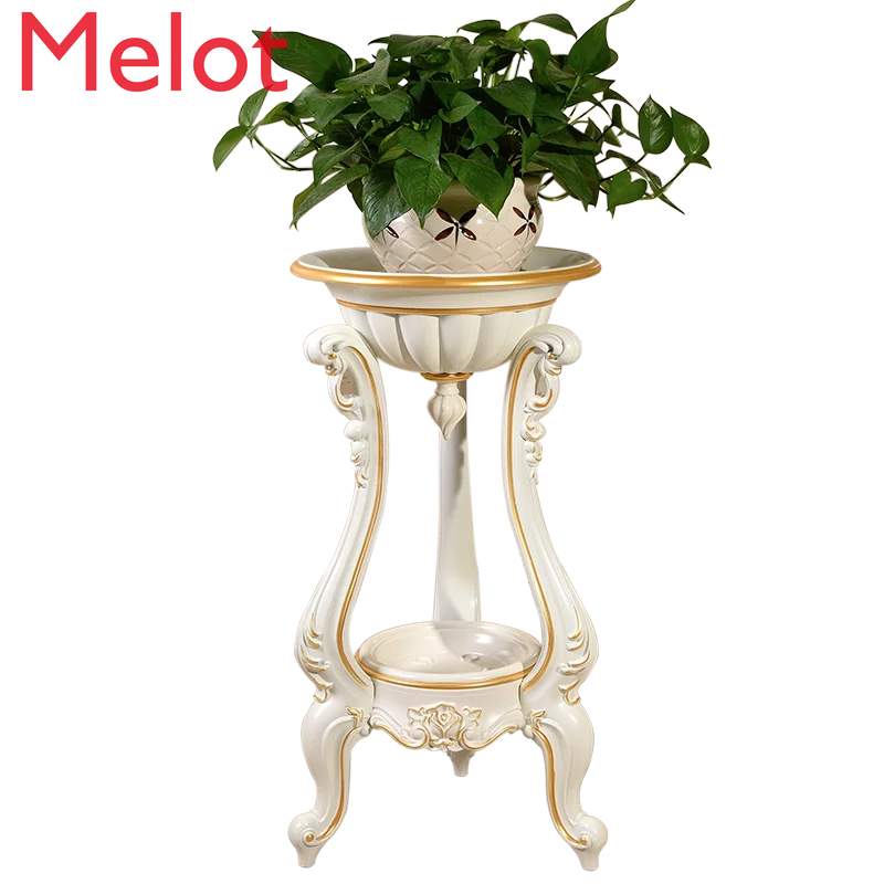 

European Indoor Living Room Flower Stand Ground Plastic Flower Pot Shelf Simple Balcony Floor Hanging Orchid Stand