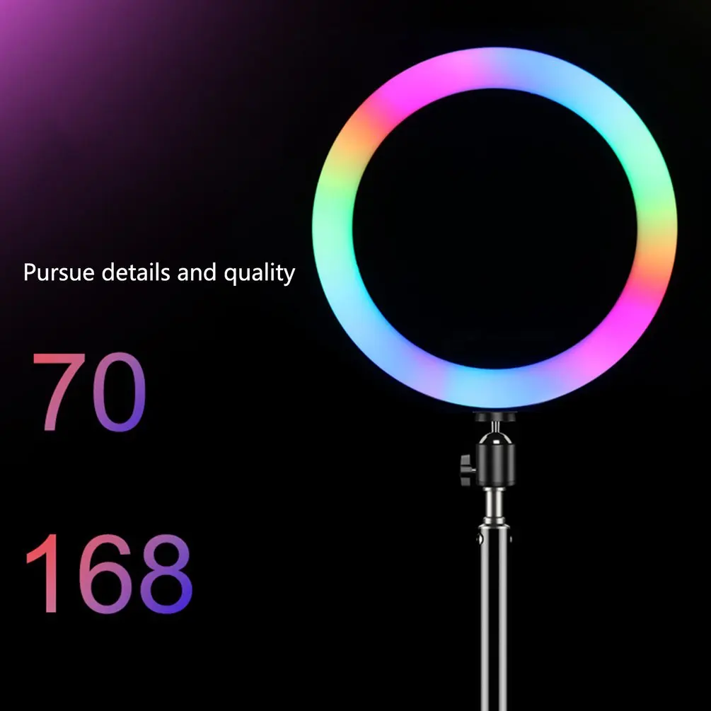 

Colorful Fill Light Photography Lighting Phone Ringlight Tripod Stand Photo Led Selfie Beauty Ring Light Lamp Fill Youtube Live