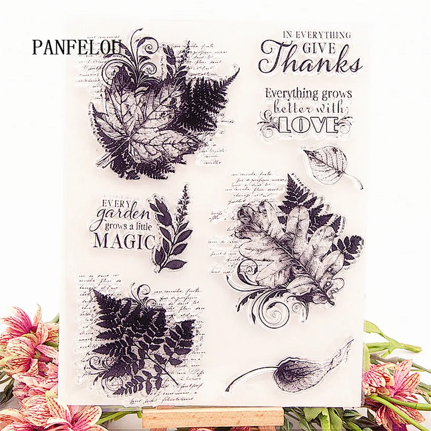 PANFELOU 15 5x20 см Пасхальные Волшебные листья прозрачные силиконовые резиновые
