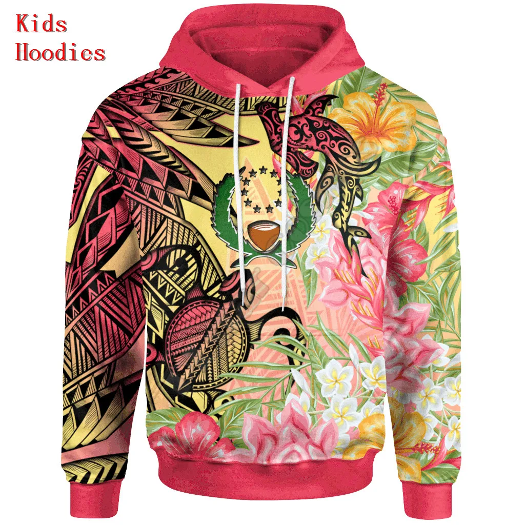 

Pohnpei 3D Printed Hoodies Kids Pullover Boy For Girl Green Sweatshirt Funny Apparel Drop Shipping 07