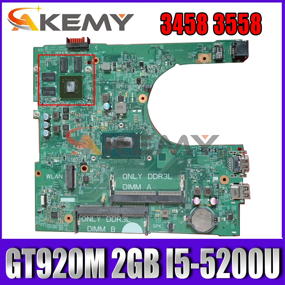 

Akemy новый бренд для Dell Inspiron 3458 3558 материнская плата GF920M 2 Гб I5-5200U 14216-1 1XVKN CN-0NWJK1 NWJK1 материнская плата 100% тестирование