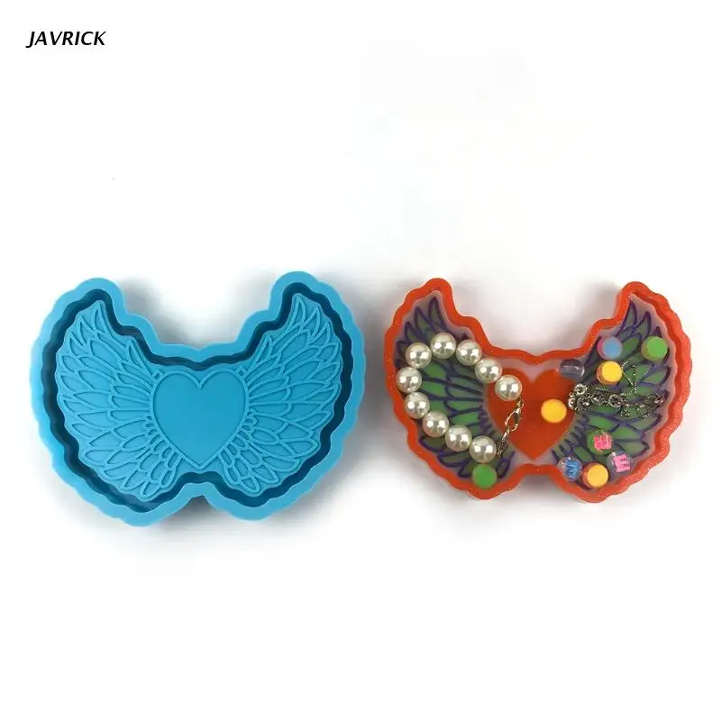 

Love Heart Wing Jewelry Organizer Epoxy Resin Mold Storage Box Casting Silicone Mould DIY Crafts Home Decorations Mold