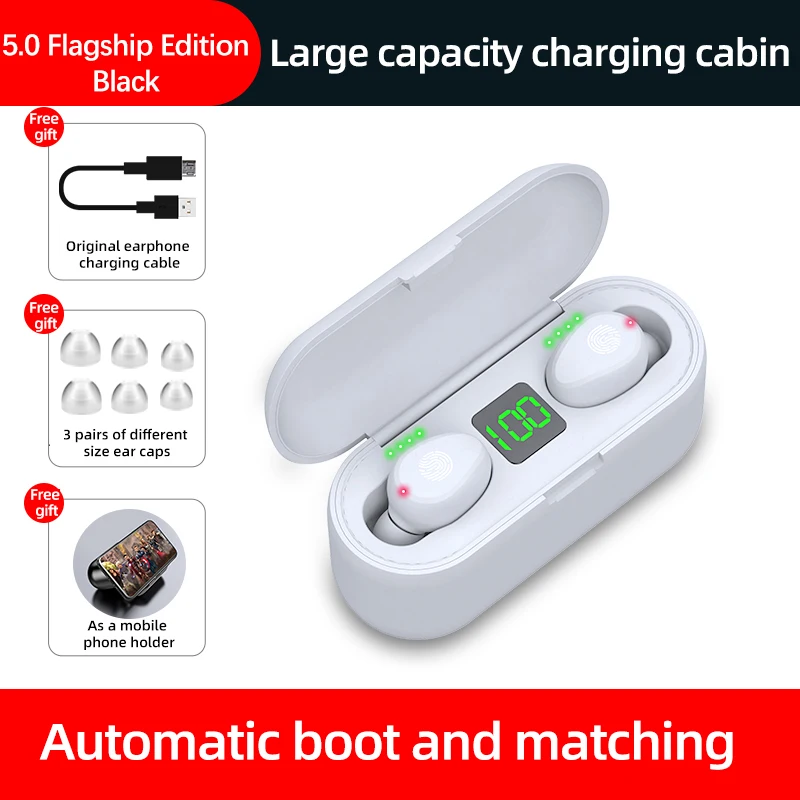 

Alatour F9 Wireless Headphones 2000mAh power bank Bluetooth 5.0 Earphones Sport LED digital display Headset Charging box