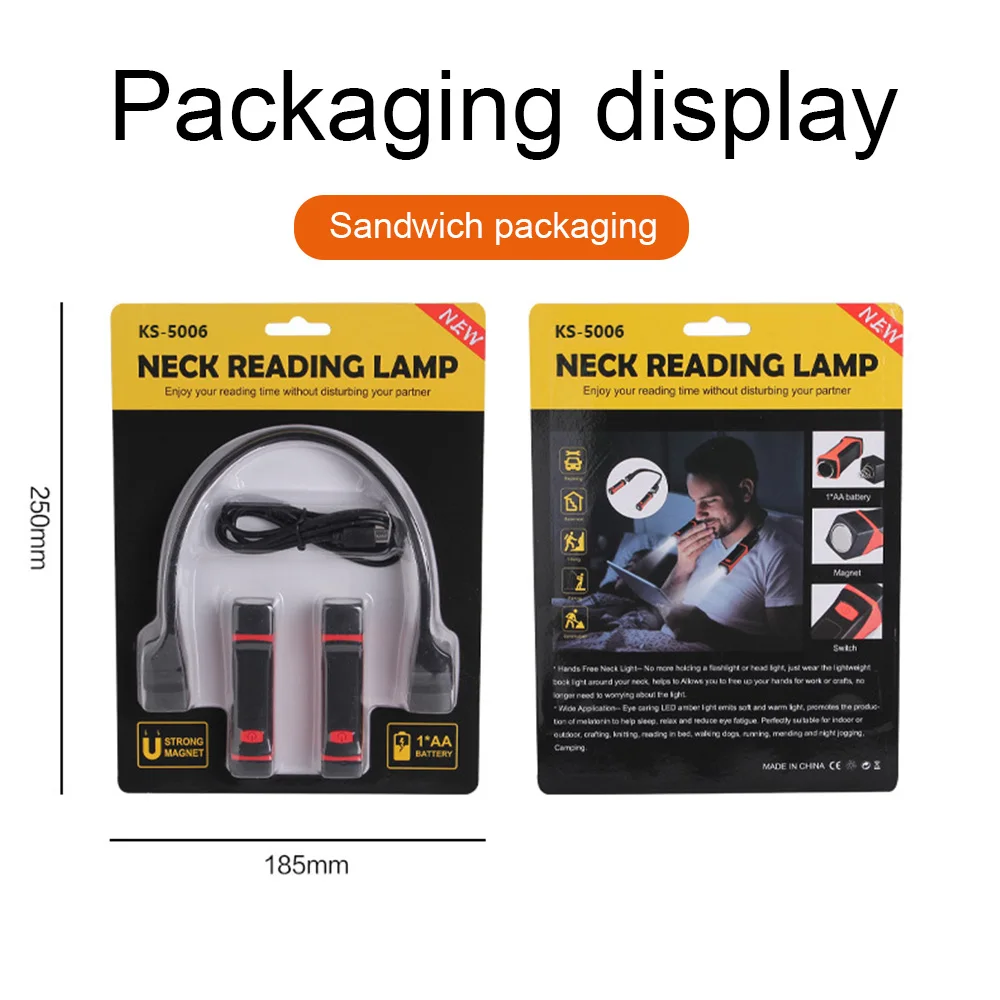

LED Neck Hanging Light Magnetic Work Lamp Ultra-Bright Flexible Book Light for Reading in Bed for Knitting Camping HR
