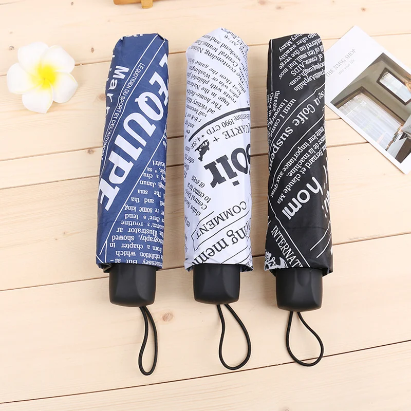 Винтажный зонт для газеты дождь солнечный женский карандаш мини детей 3 складных