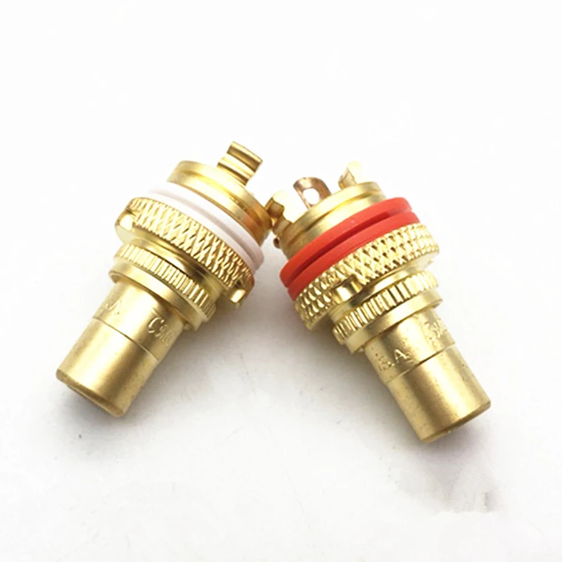 

2Pcs/lot High Quality CMC Copper RCA Female Plug Socket Terminal Jack Socket AV Audio Video speker Connector Adapter