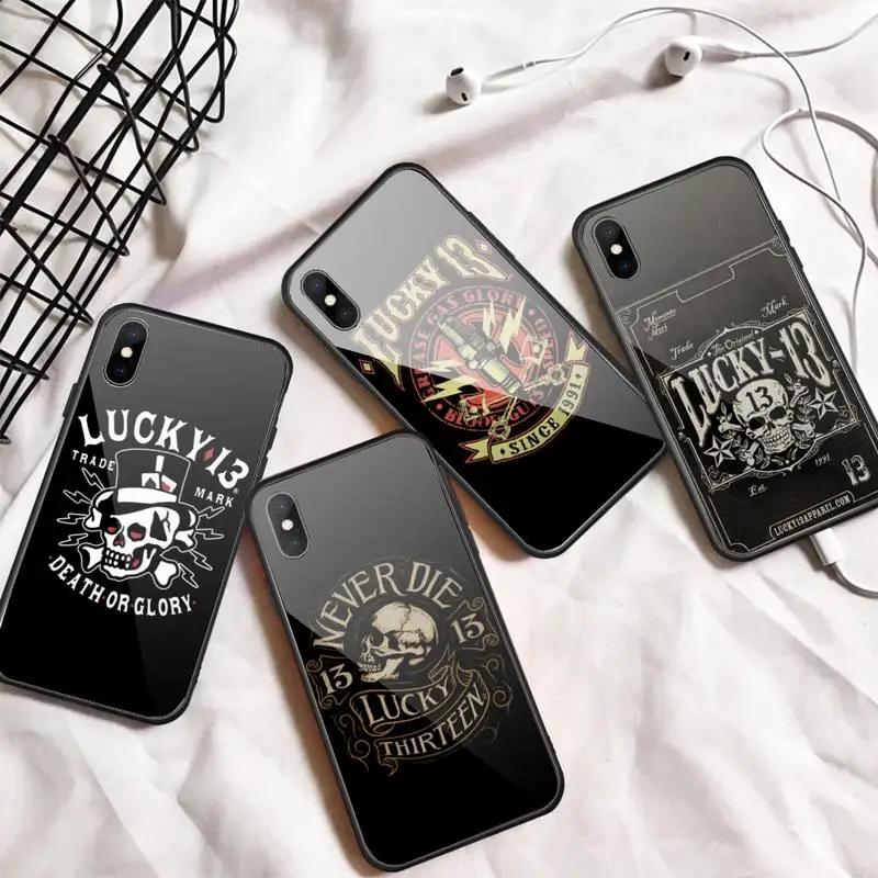 

lucky number13 Phone Case Tempered glass For iphone 6 7 8 plus X XS XR 11 12 13 PRO MAX mini