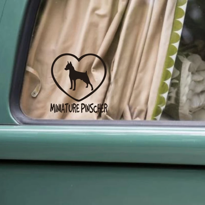 Будет наклейка миниатюрный PINSCHER собака Байкер внутри автомобиля Наклейка s окно