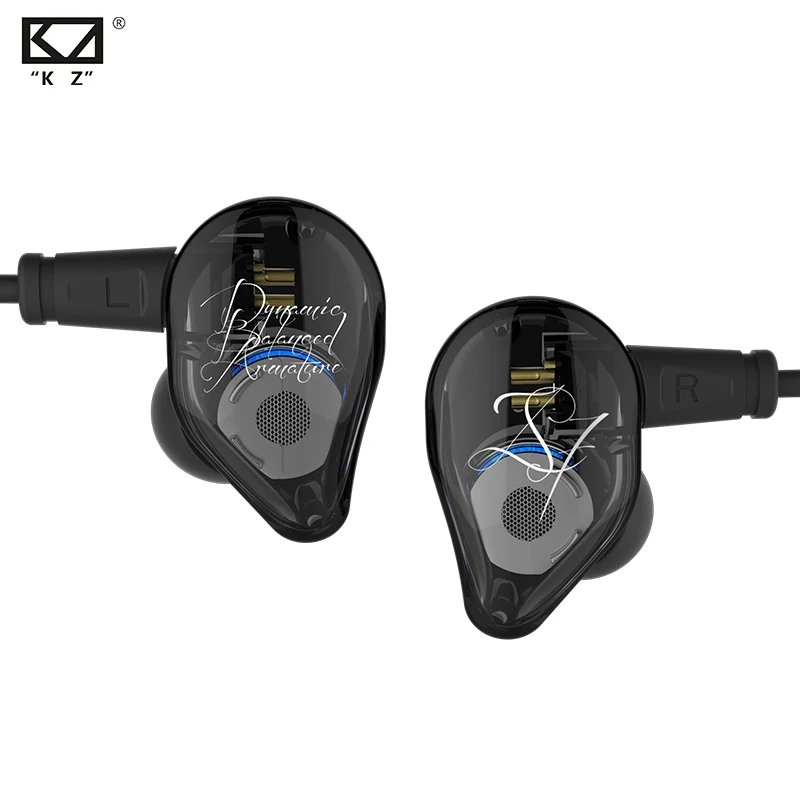 KZ ED16 наушники 2BA + 1DD арматура и динамическая гибридная гарнитура HiFi тяжелый бас