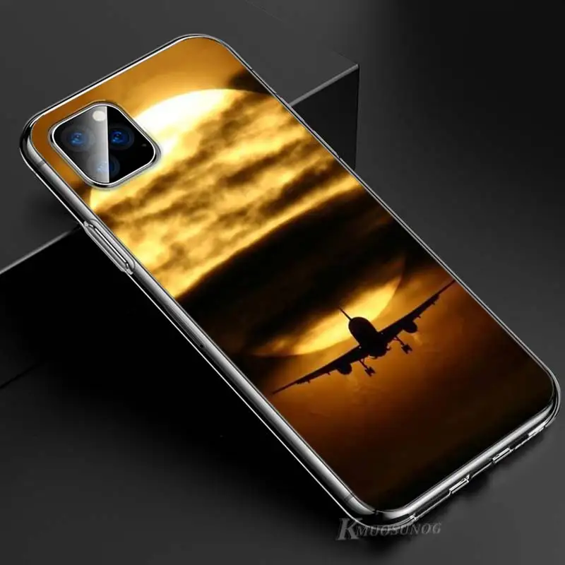 Прозрачный ТПУ чехол самолет для iPhone 11 11Pro XS MAX XR X 8 7 6S 6 Plus 5S чехол для телефона