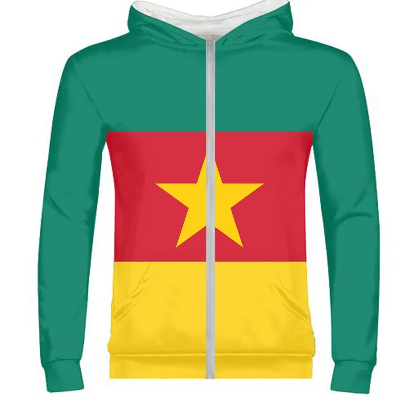 CAMEROON male youth free custom print photo cmr country zipper sweatshirt nation flag cameroun cameroonian french clothes