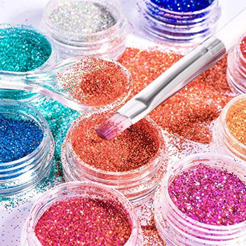 1 коробка блеска для ногтей тонкая блестящая пудра теней косметики