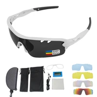 5 lens cycling glasses uv400 outdoor eyewear change lens sunglasses fishing hiking mountain bike bicycle riding sport goggle set