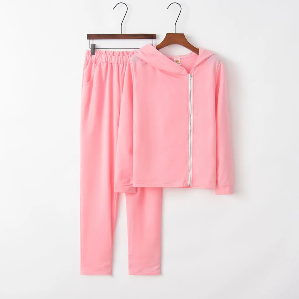 Женские спортивные костюмы спортивный костюм комплект из двух предметов Женский однотонный свитшот с