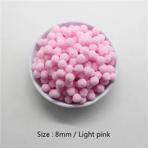 C 13 light pink 2000 шт, 8 мм, много вариантов, помпоны, мягкие помпоны, меховые шарики, сделай сам, для дома, сада, свадьбы, украшения, цветы, венки, одежда - Цвет: C 13 light pink