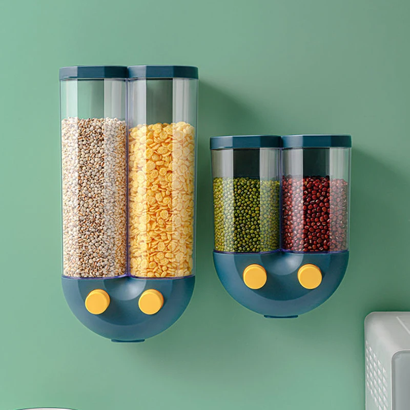 

Push-type Wall-mounted Cereals Storage Tank Kitchen Waterproof Sealed Tank Grains Dispenser Tank YG