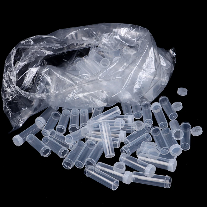 

100Pcs Test Tube Vials Container Craft Screw Cap Bottle For School Chemistry For Office School Chemistry Supplies 7ml