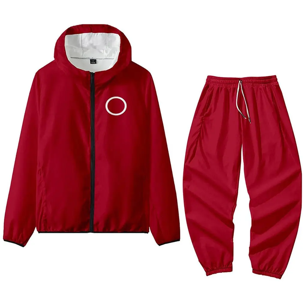 

One Set Of Sport Suit Korean Movie Squid Game Hoodie Pullover Sweatshirt And Trousers Cosplay Costume Fashion Halloween