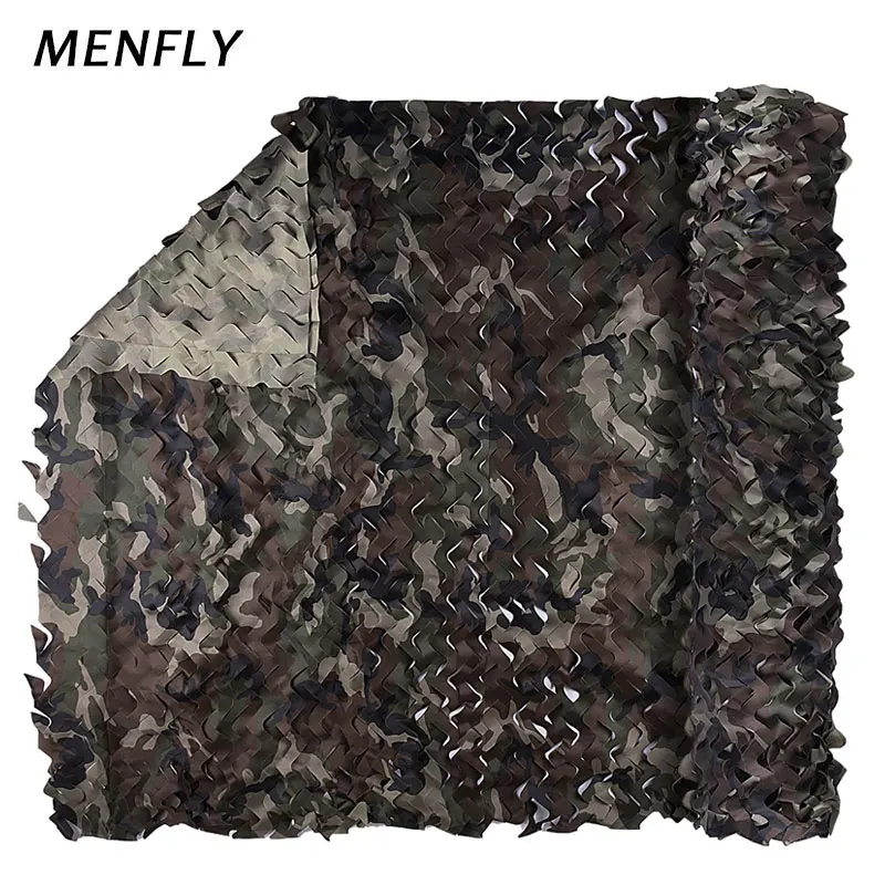 

MENFLY Dark Jungle Camouflage Net 3M Polyester Mesh Wall SUN-SHELTER Fence Shade Network Camping Awning Garnished Netting