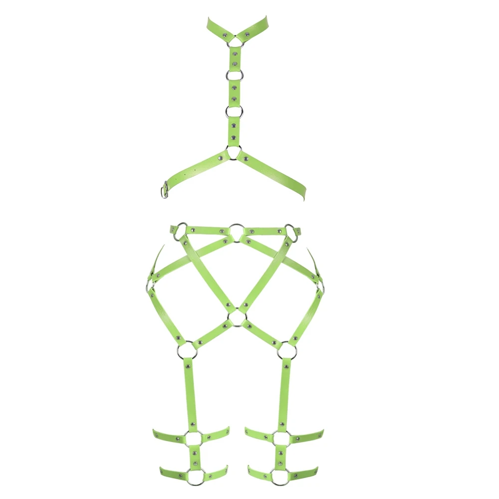 Женское нижнее белье фетиш кожаная портупея аксессуары БДСМ бандаж комплект