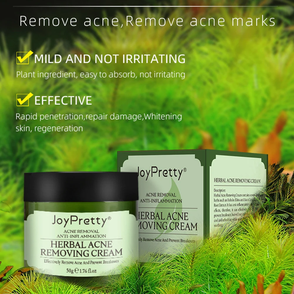 Крем травяной против акне прыщей и увлажняющий |