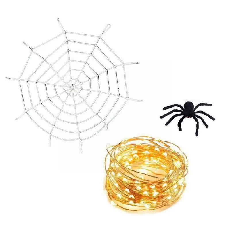 

Halloween Color Luminous Spider Lighting Spider Silk Party Festival Layout Web Light Ghost Theme Decoration F4j3
