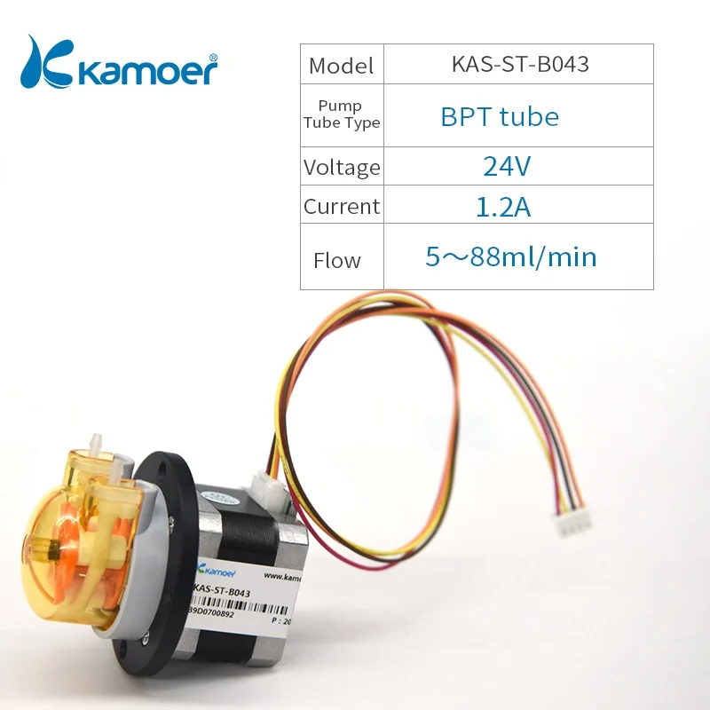 KAS-ST-B043 Kamoer марки KAS 12В Перистальтический насос шаговый двигатель водяной насос с использованием геотермальной энергии(, PCB Управление Поддержка, точные Управление, цифровой Управление - Напряжение: KAS-ST-B043