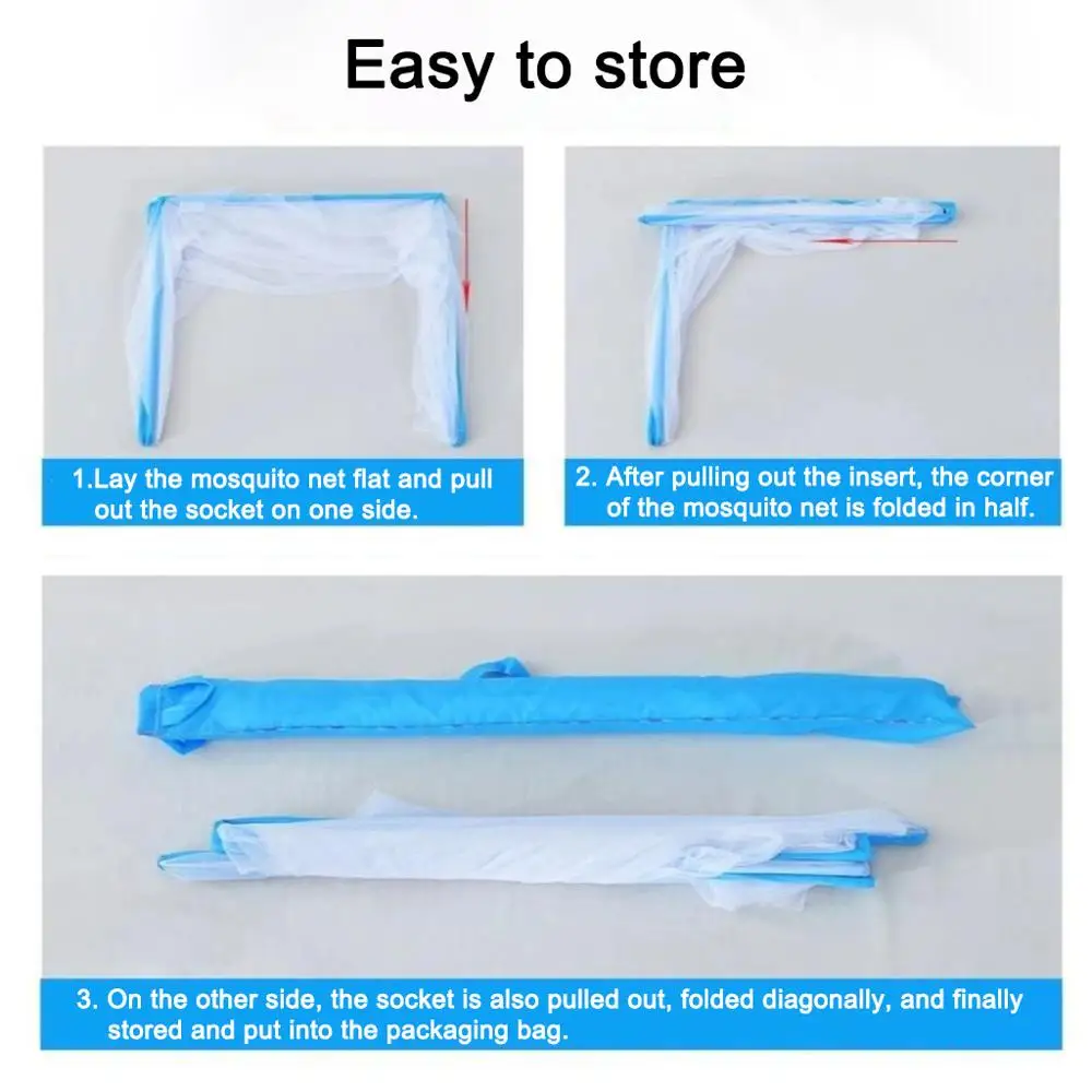 

Mosquito Net Travel Portable Folding Mosquito Net Portable Automatic Pop Up Mosquito Net Installation-free Foldable Student Bunk