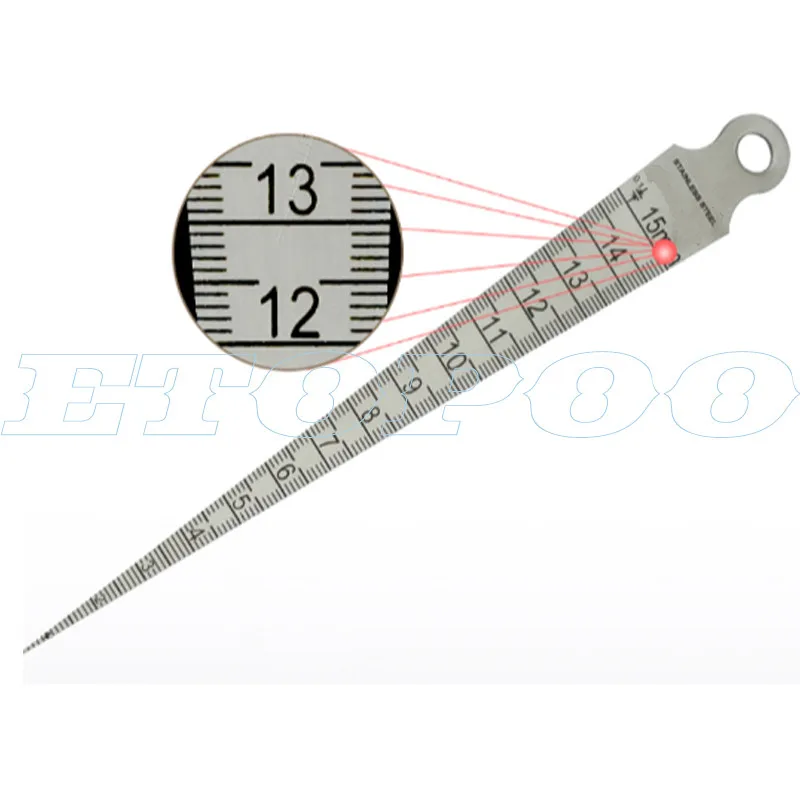 M1-15mm Сварочный прибор для проверки сварного шва/филе/короне тест Ulnar линейка Степень угол измерения инструмент HI-LO PipeFeeler Калибр - Цвет: M1-15mm