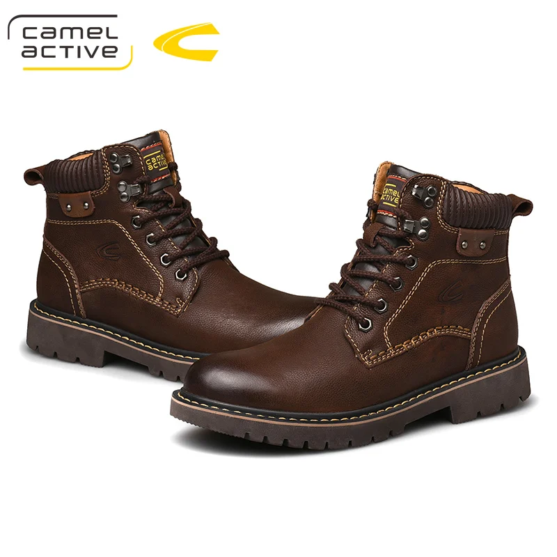 Мужские походные ботинки Camel Active прочные теплые дышащие сапоги из натуральной