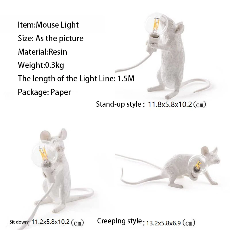 

Nordic Simplicity Mouse Table Lamp LED E12 Desk Nordic Kids' Room Decor LED Night Lights EU/AU/US/UK Plug