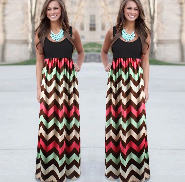 Новинка 2019 модное летнее женское сексуальное богемное Полосатое длинное платье