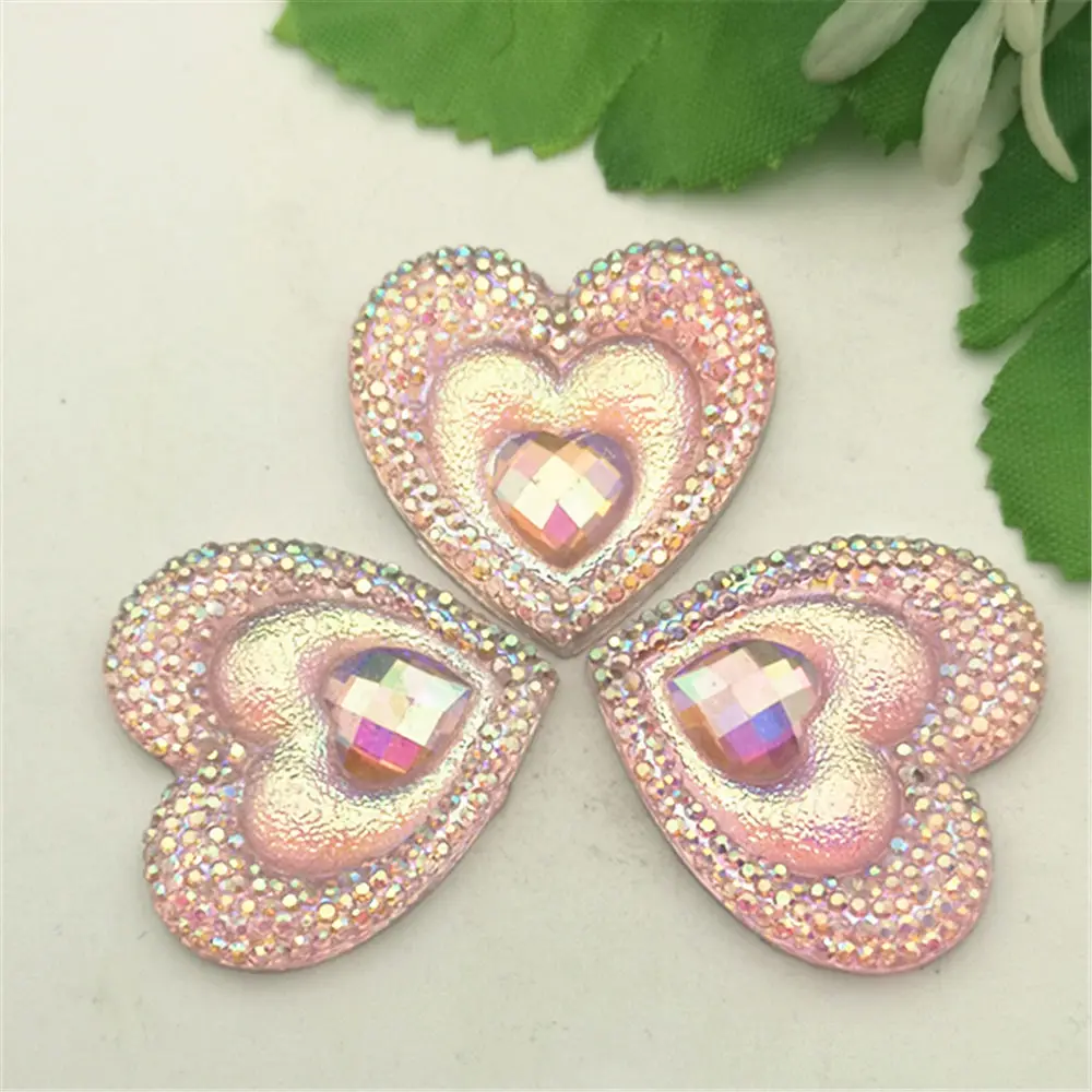 10 шт. пуговицы в форме сердца 30 мм|Стразы| |
