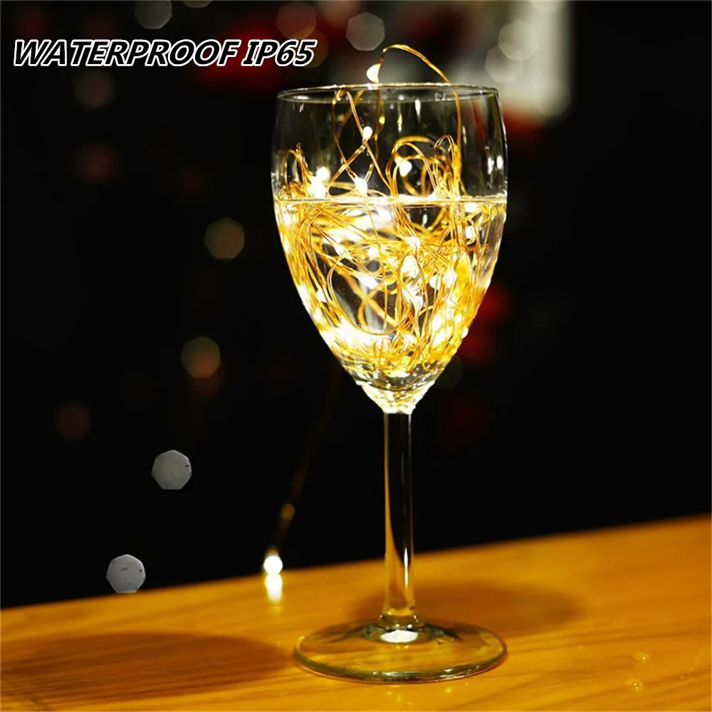 Светодиодная уличная гирлянда на солнечной батарее 8 режимов водонепроницаемая