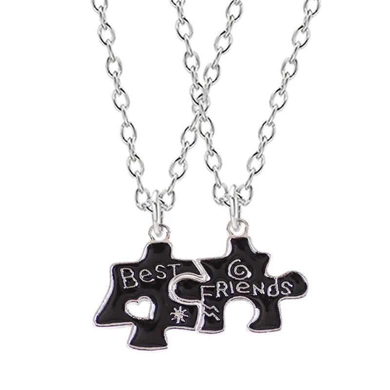 

2-piece Best Friend Alphabet Puzzle Pendant Necklace Boy Girl Birthday Jewelry Gift Friendship Necklace