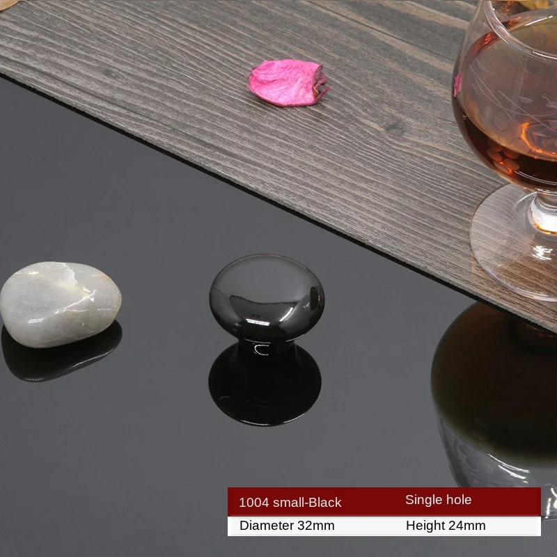1004B JD керамическая ручка, белая керамическая черная ручка, европейская современная простая садовая ручка с одним отверстием, дверь шкафа, ящик, мебель - Цвет: 1004B