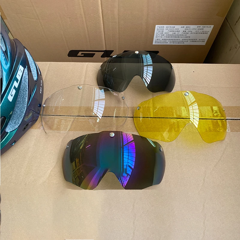 

GUB K80 PLUS Mountain Road Bicycle Cycling Helmet Goggles Glasses Magnetic Lens Yellow Grey Transparent Bike Helmet Accessories