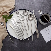 stainless steel cutlery fork spoon knife set complete dinnerware reusable utensil kit kitchen tableware silverware eco friendly