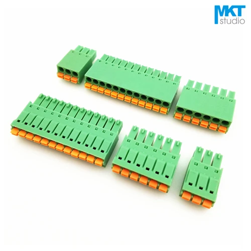 

50Pcs 6P 3.81mm Pitch Spring-Type Female Pluggable PCB Electrical Terminal Block