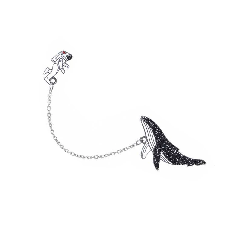 Эмалированная булавка с рисунком животных одинокий КИТ подвеска в виде