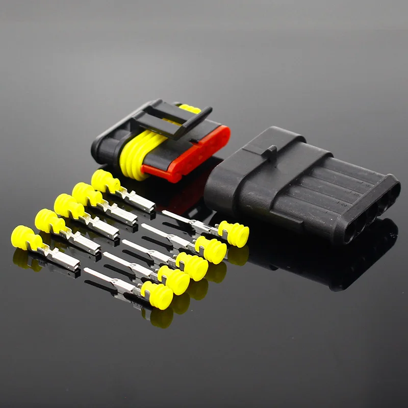 

2-5sets Kit 2 pin 1/2/3/4/5/6 pins Way AMP Super seal Waterproof Electrical Wire Connector Plug for car waterproof connector